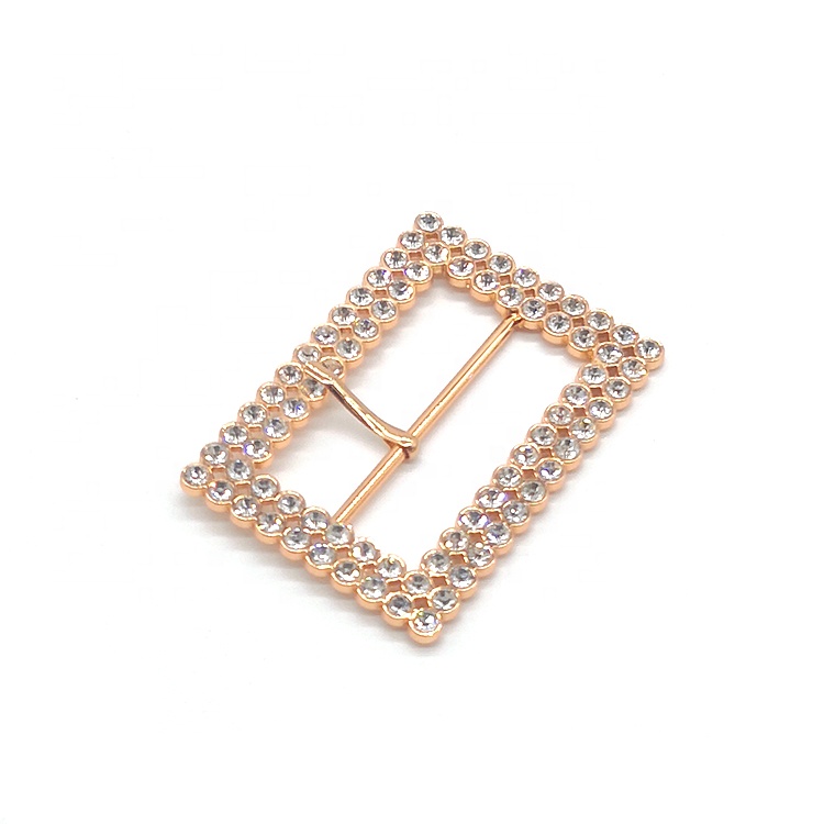 Custom light gold square rhinestone shoe buckle rhinestones for boots accessories
