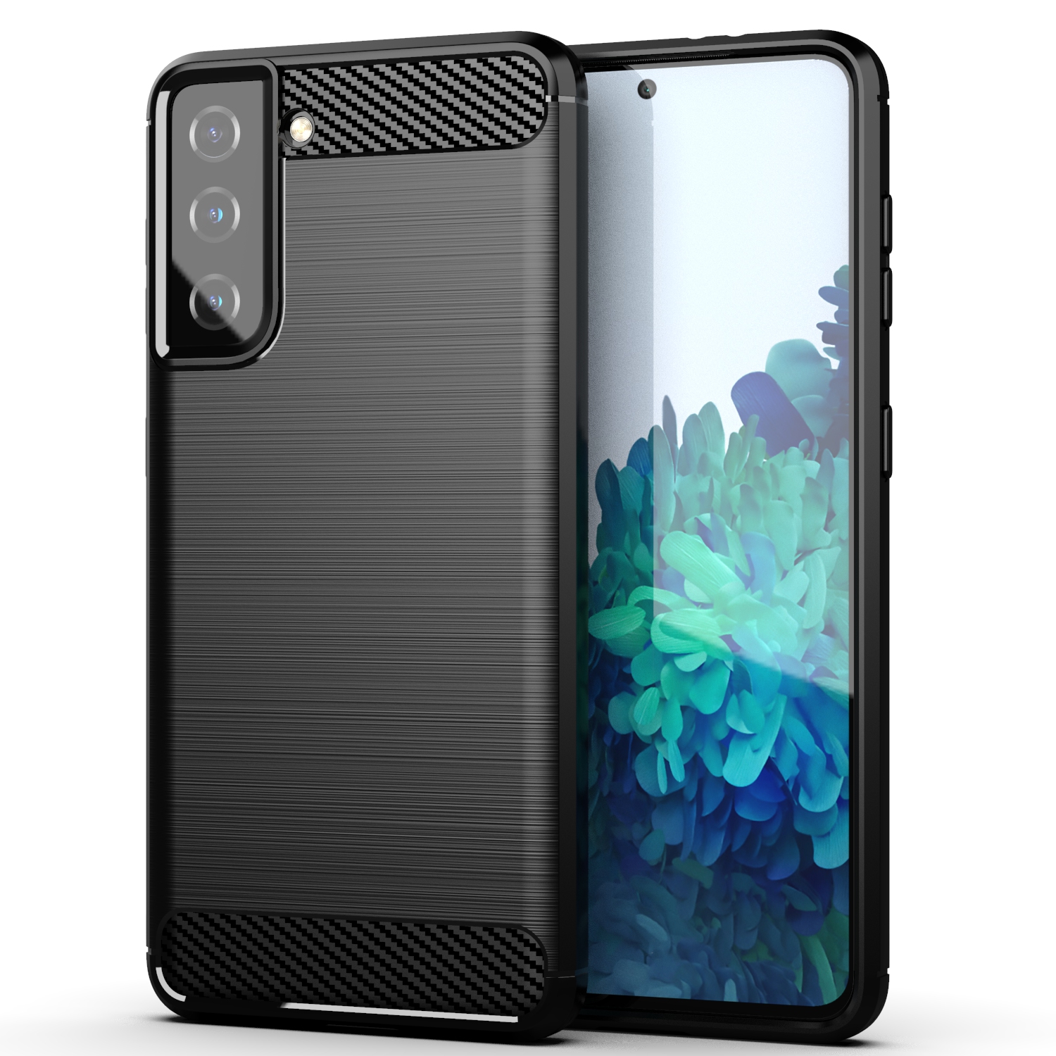 Чехол из углеродного волокна для samsung S21, мягкий чехол из ТПУ для мобильного телефона Samsung Galaxy S21 ultra fe, задняя крышка