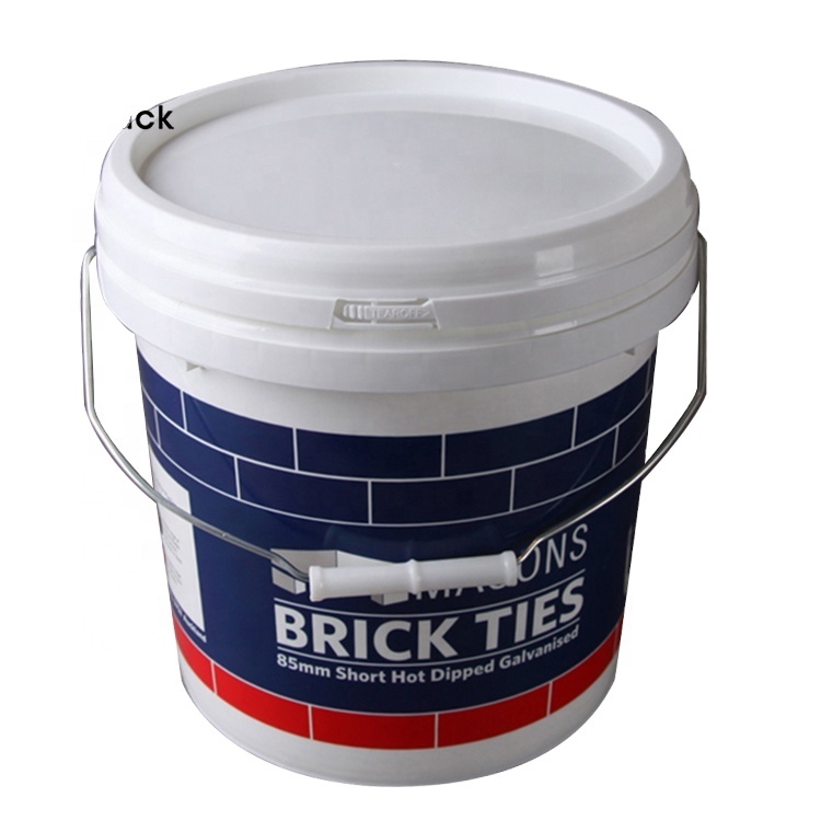 10 Liter Round Empty Paint Pail, 2.5 Gallon White Plastic Food Bucket With Lid