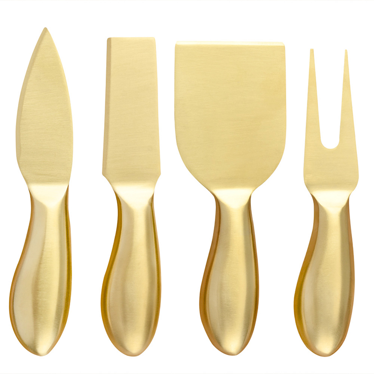 Yangjiang Modern Style High Quality 4pcs 304 Stainless Steel Gold Silver Custom Cheese Knife