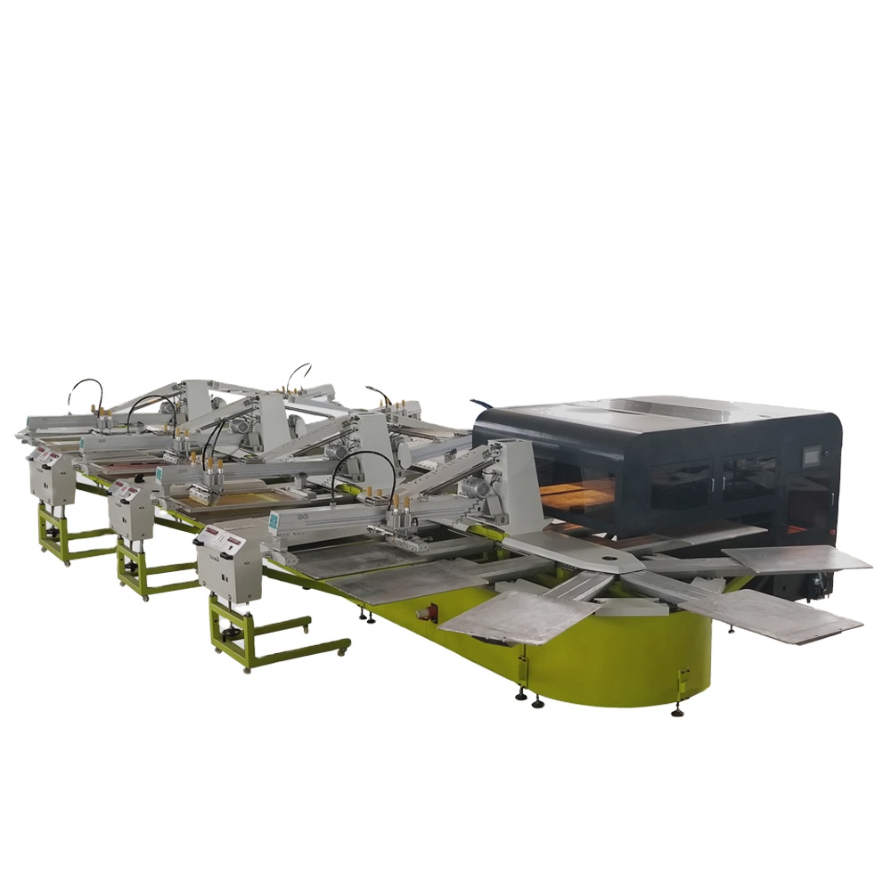 Automatic Digital silk screen printing machine 6 Color Computerized T-shirt Printer with 6 screen printing head