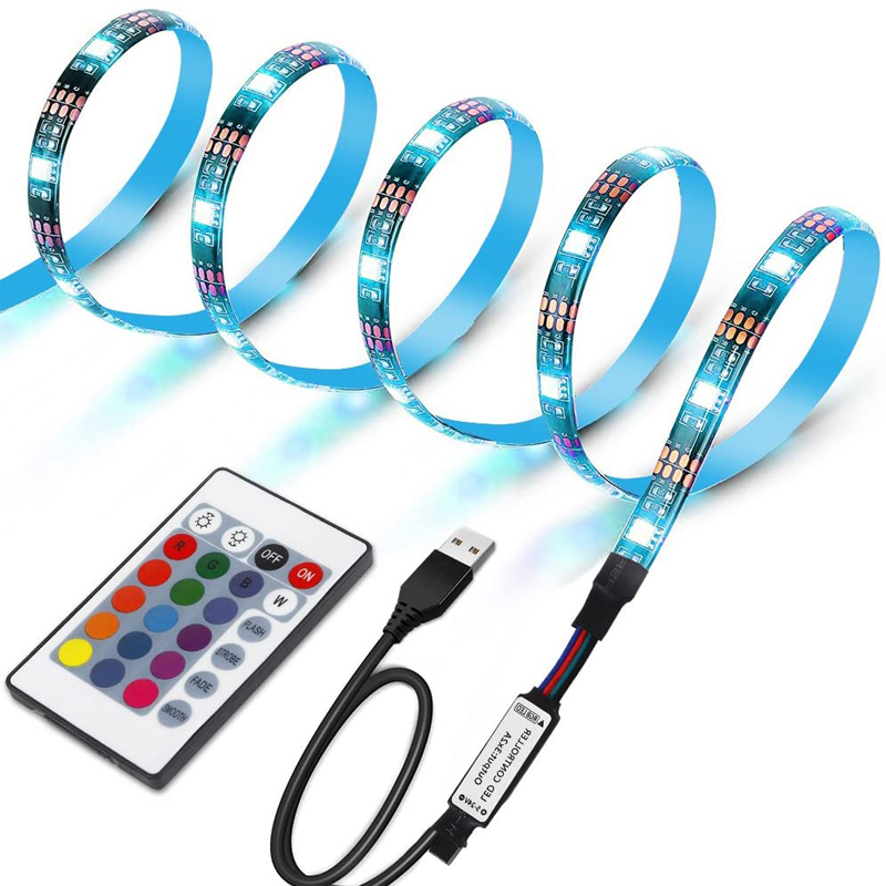 1 м 2 м 3 м 4 м 5 м Светодиодная лента USB 5050 светодиодная подсветка ТВ с источником питания от USB 5 В, светодиодные полосы для ТВ компьютер
