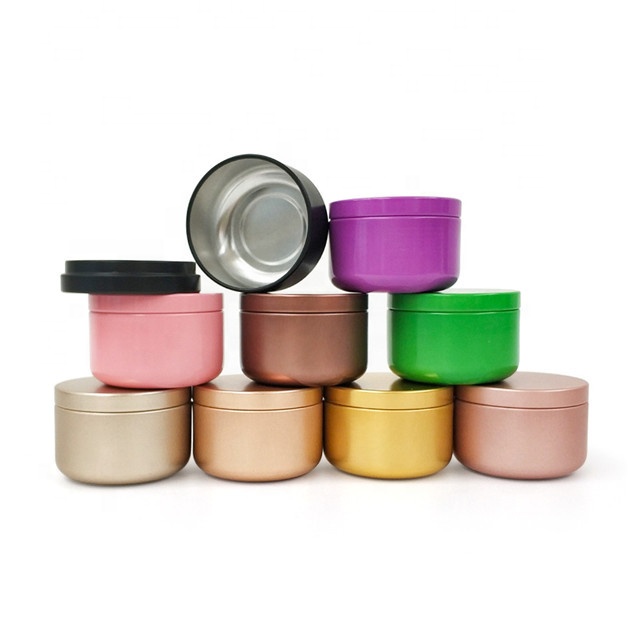 50g 50ml 53*37mm matte black purple pink bronze green gold rose gold frosted gold aluminum tin jar for candle tea candy