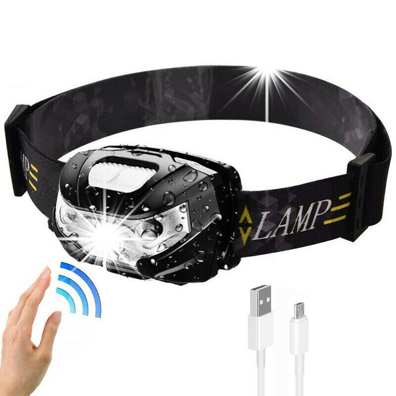 Лидер продаж на Amazon, светодиодный налобный фонарь с датчиком движения, USB Перезаряжаемый налобный фонарь, популярный налобный фонарь для чтения, отключения питания