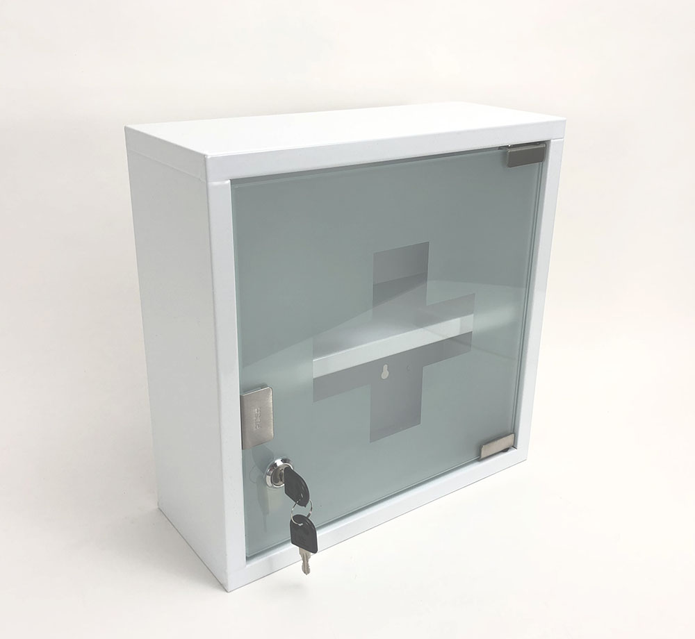 Metal Wall Mounting Medicine Box With Glass Door First Aid Kit Medical Box Medicine Storage Cabinet