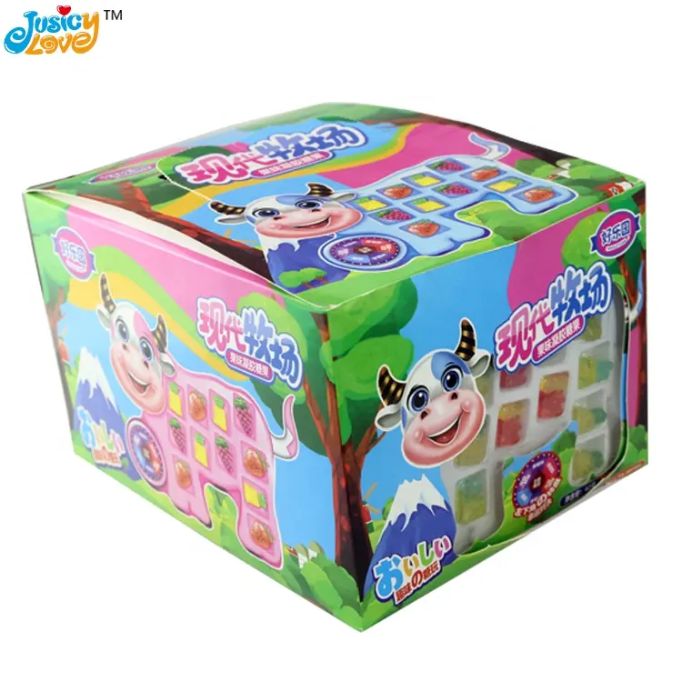 High Quality Turntable Game Toys Cartoon Animal Gummy Candy Jelly Soft Candy