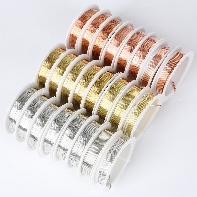 Wholesale 0.2mm 0.3mm 0.4mm 0.5mm 0.6mm 0.7mm 0.8mm 1mm Brass Wire for Jewelry Beading Necklace Bracelet Making DIY Copper Wire