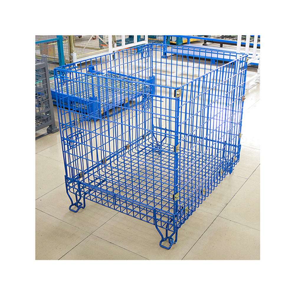 Years Of Experience 6mm Wire Diameter Medium Duty Folding Warehouse Wire Mesh Supermarket Cage Steel Container