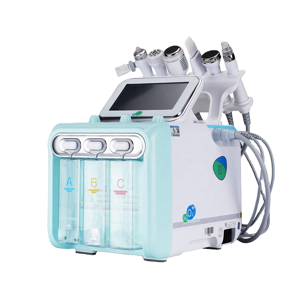 6 Handles Skin Care Machine Small Bubble Face Cleaning Skin Peeling Water Facial Care Jet H2o2 Hydrogen Oxygen Small Bubble
