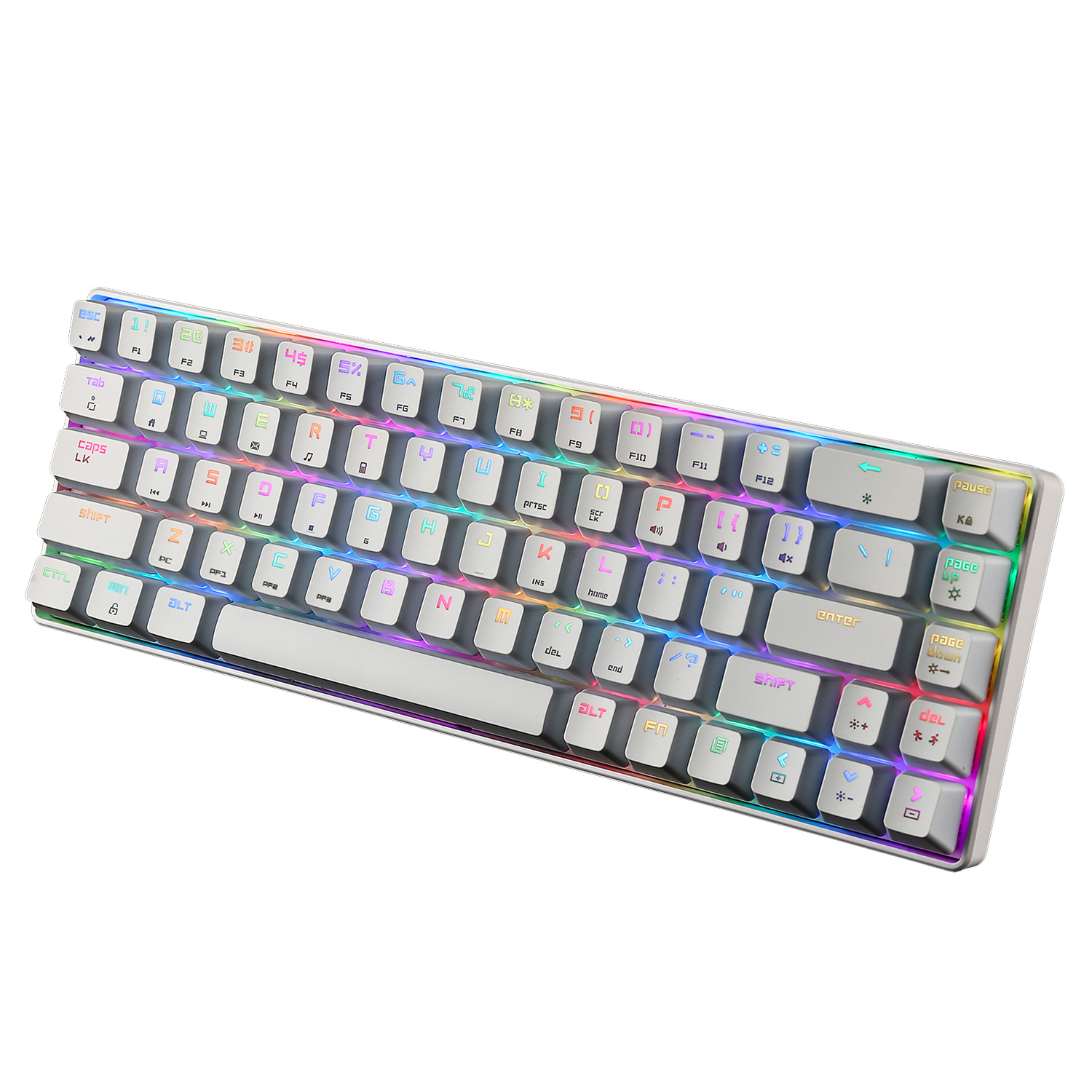 Портативная механическая мини-клавиатура с 65% клавишами/RGB макро-разрешение подсветка компьютерная клавиатура ноутбука