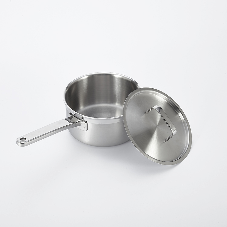 Трехслойная кастрюля для соуса из нержавеющей стали, 1.6QT 2.5QT, кастрюля для молока с литой ручкой и крышкой, оптовая продажа