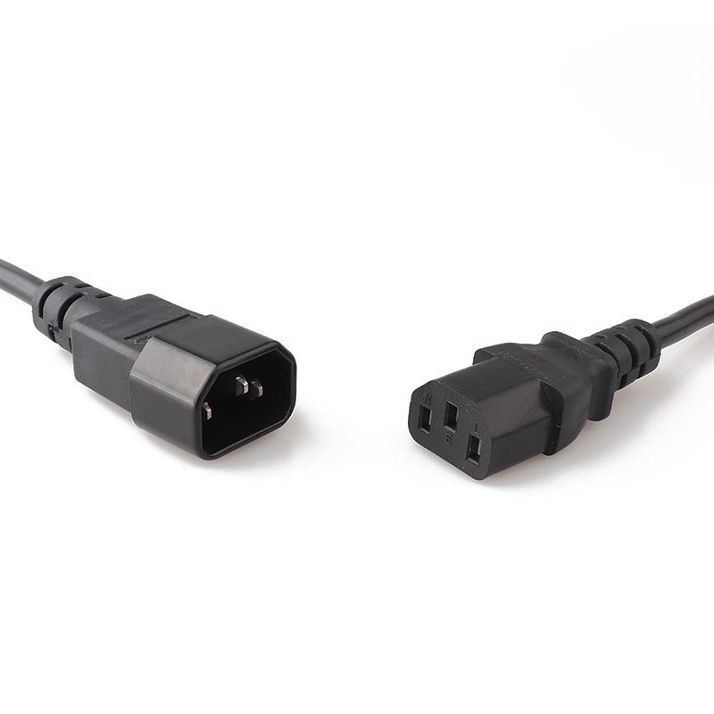 Кабель-удлинитель IEC C14 к IEC C13 16AWG, 3 контакта, с Черной Оболочкой