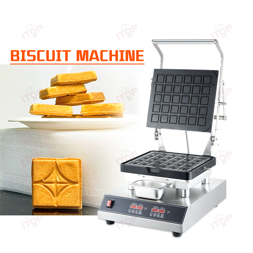 Restaurant Construction-grade Wafer Biscuit Press Forming Maker Replaceable Baking Pan Tartlet Machines With Heating Component
