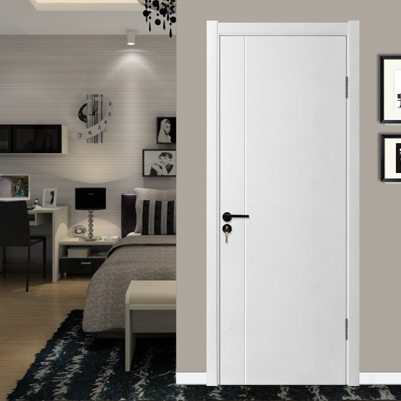 Waterproof WPC Bathroom Door - Wood-Plastic Composite PVC Skin for Apartment/Hotel Rooms