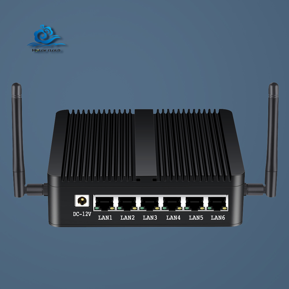 Новейший Barebone Mini PC 6 Ethernet Lan In-tel Ce-leron J1900 четырехъядерный pFesense брандмауэр компьютерный маршрутизатор с 8G Ram 12G SSD WIF