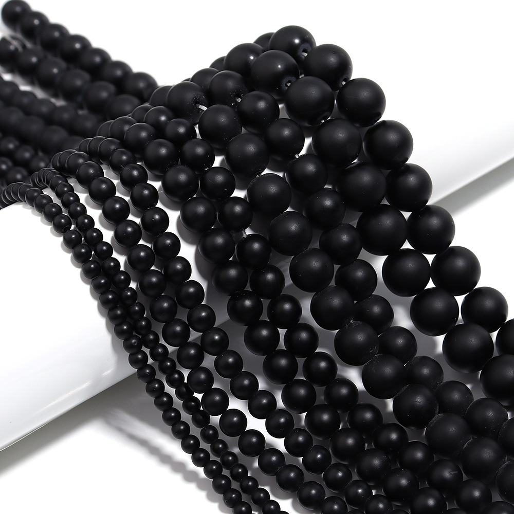 Hot Sale 8mm Gemstones Strands Natural Stone Onyx Bead Matte Black Onyx Beads Stone Jewelry Making
