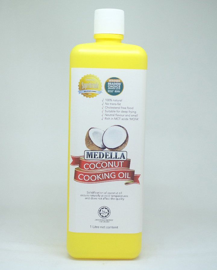 MEDELLA кокосовое кулинарное масло 1 литр бутылка HDPE рафинированное кокосовое масло