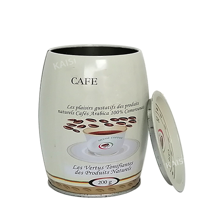 Food Graded Barrel Shape Coffee Beverage Tin Can Alcohol Liquor Metal Tins With Airtight Lid