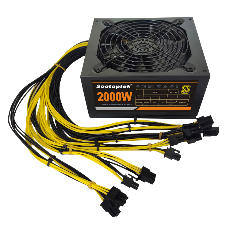 В наличии 80 plus Gold блок питания ATX компьютерный блок питания 2000w 230V Поддержка GPU PCI-6PIN * 10 для профессионального сервера