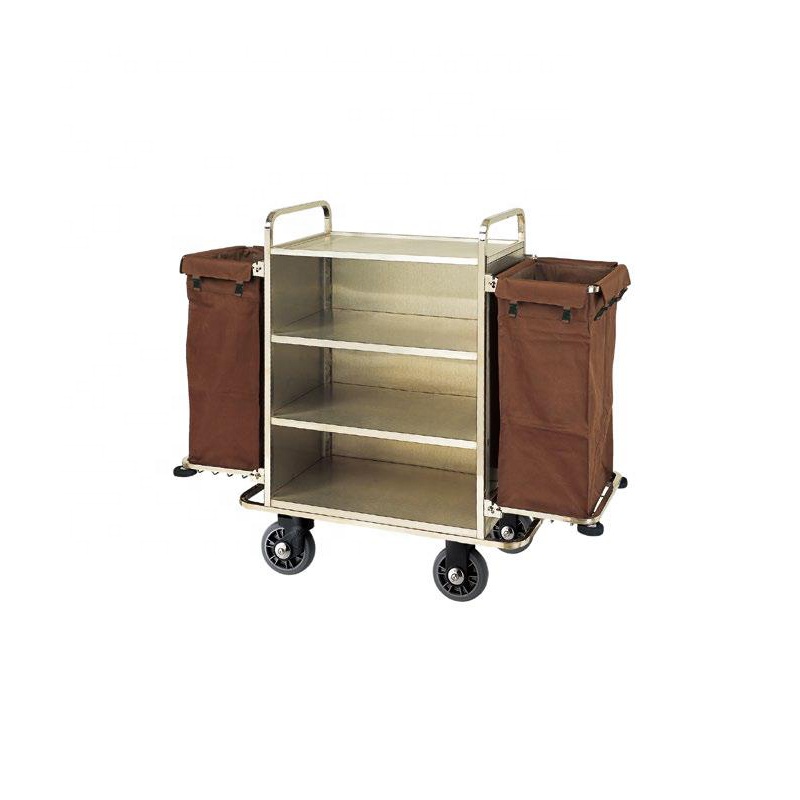 Four-layer stainless steel laminate without cover hotel room service cart linen cart bag