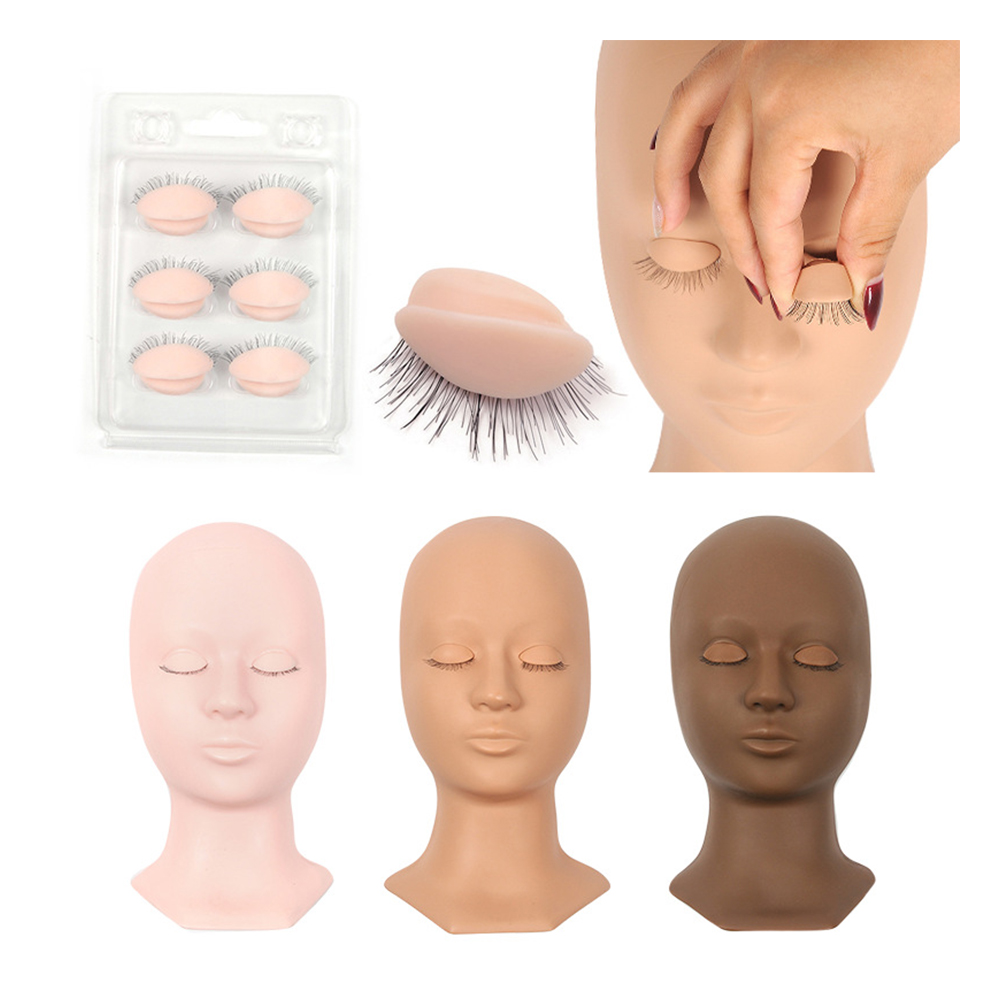 Mannequin Training Head for Eyelash Extension Practice Kit With Removalable Eyelids Manikin Eyelas