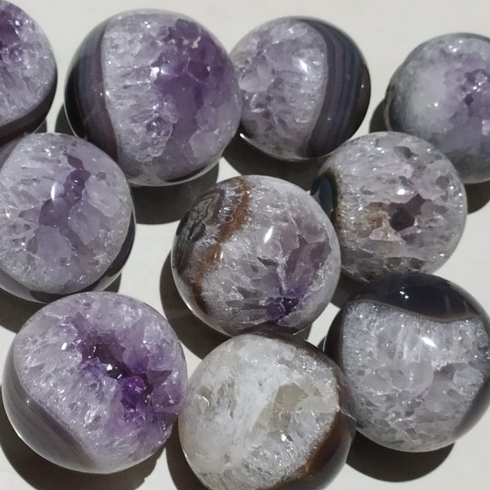 URUGUAYAN AMETHYST MINI SPHERES - AMETHYST DRUZY MINI SPHERE - AMETHYST MINI BALL - MINI SPHERE