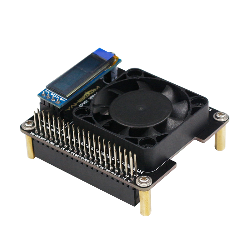 Yahboom Raspberry Pi 4B/3B + контроль температуры, интеллигентая (ый) плата расширения RGB корпус с охлаждающим вентилятором