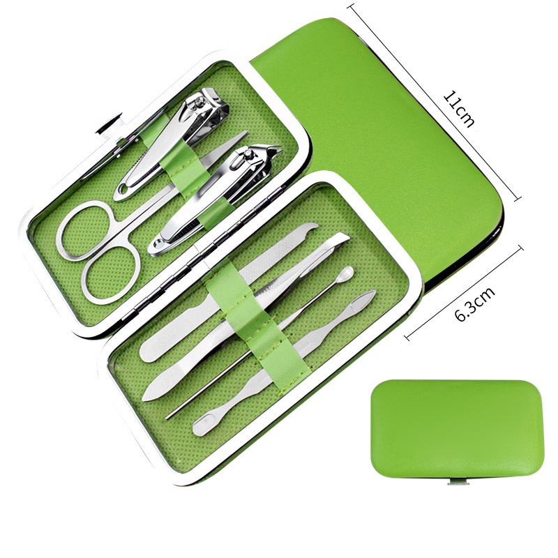 Portable 8-Piece Nail Clipper Set Manicure Set Leather Box Eight-piece Nail Tool Nail Cutter
