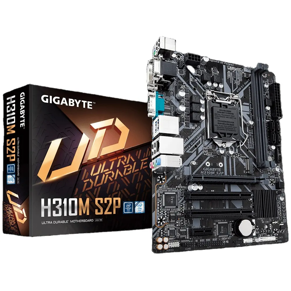 H310M S2P Ultra Durable motherboard with GIGABYTE 8118 Gaming LAN PCIe Gen2 x2 M.2 D-Sub Ports for Multiple Display