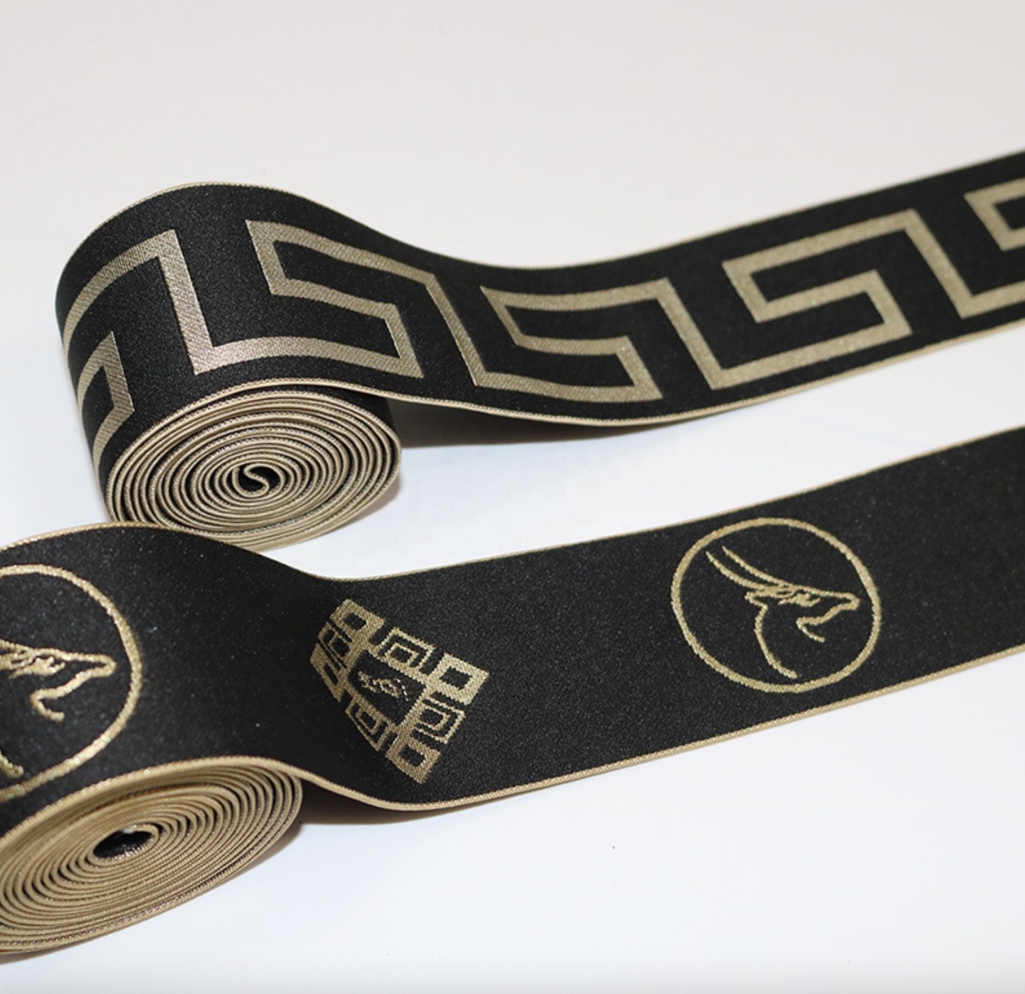 China Factory Bulk Supply Wide Colorful High Quality Jacquard Elastic Webbing Polyester Band