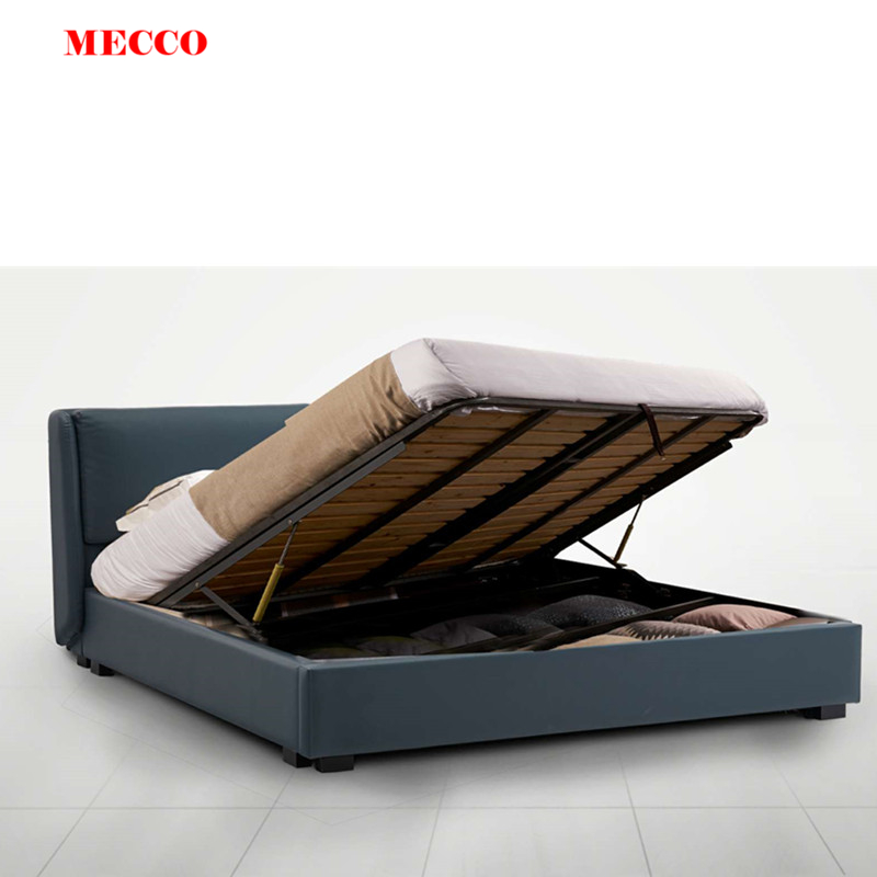 Мебель Mecco, оптовая продажа, традиционная кожаная кровать для хранения, кровать из массива дерева, кровать для ног, мебель для двоих, Современная двуспальная кровать