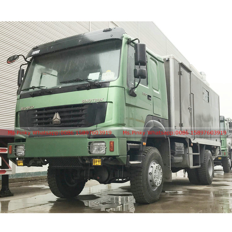 HOWO 4x4 внедорожный военный бронированный полноприводный грузовик для ремонта оборудования мобильной работы