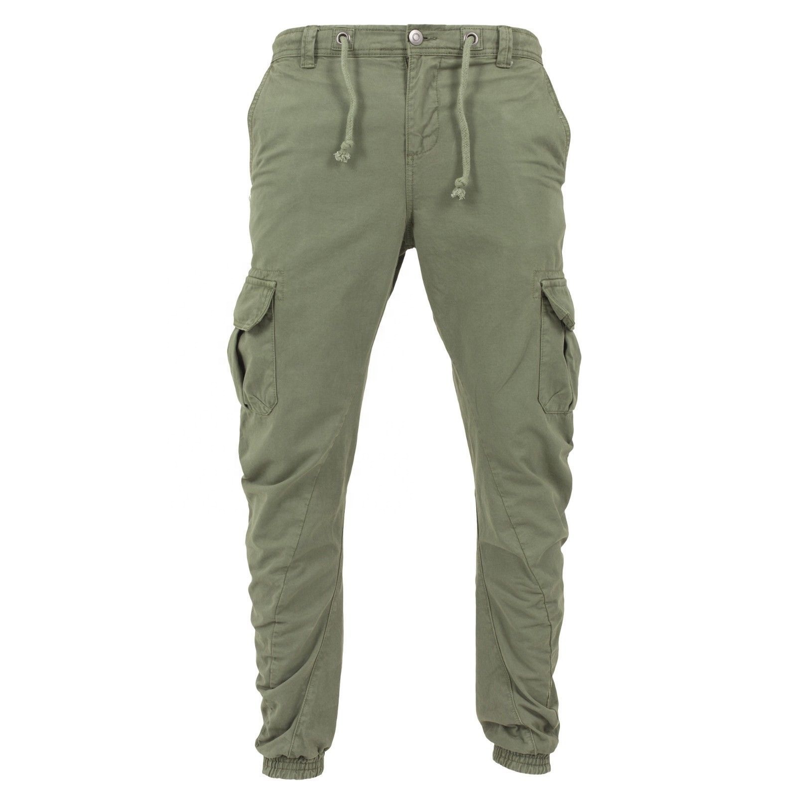 2021 String Adjustable Waist Ribbed Cuffed Cargo Jeans Autumn And Winter Small Feet Woven Sports Slim Pants Men Joggers
