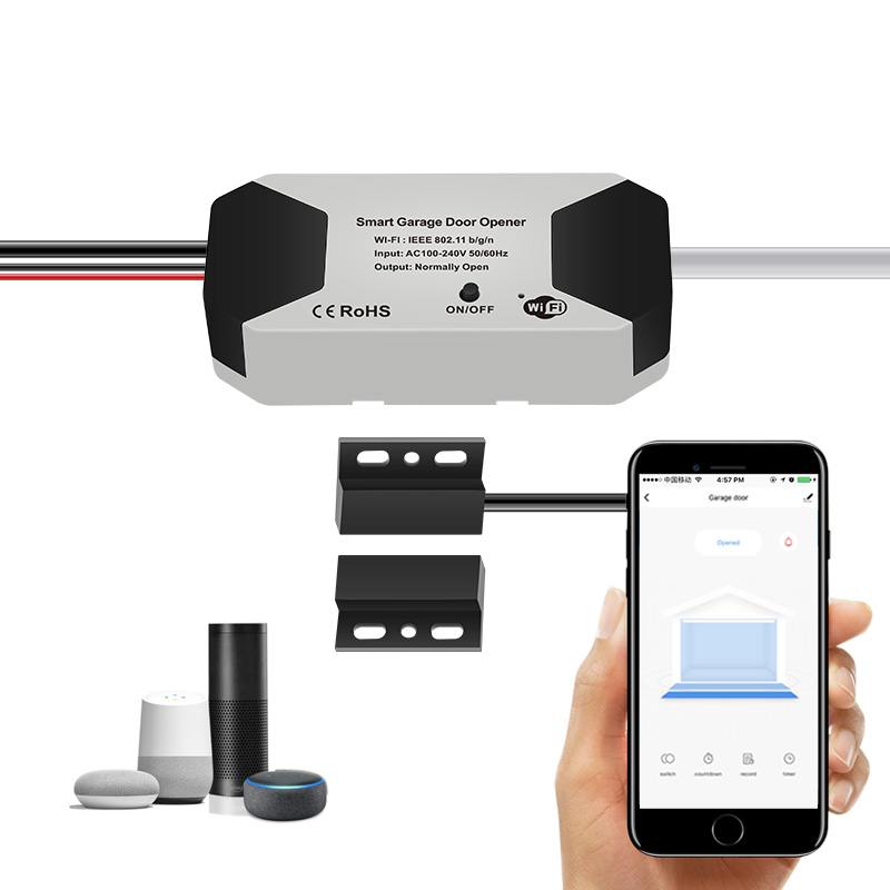 Поддержка голосового управления Amazon Alexa и Google assistant, Wi-Fi, Открыватель для гаражных дверей Tuya