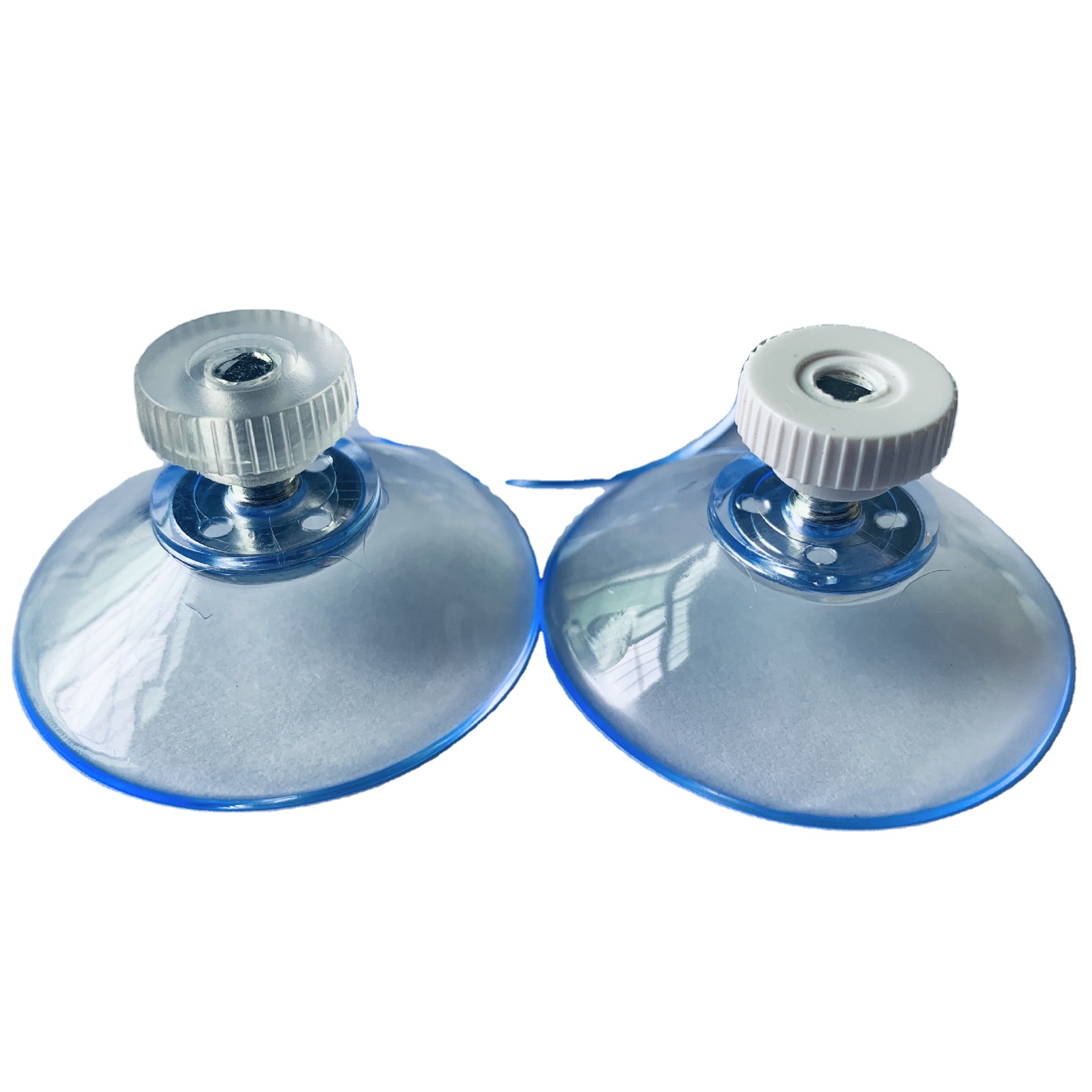 Transparent Glass Screw PVC Suction Cup Plastic with Screw Hook Mushroom Head Perforated Suction Cup