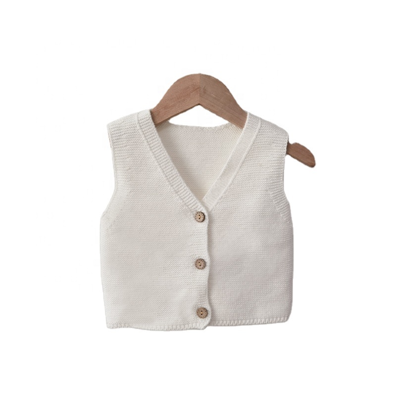 Fashionable cute infant toddlers candy color cotton knit kids vest Unisex Spring Autumn clothing