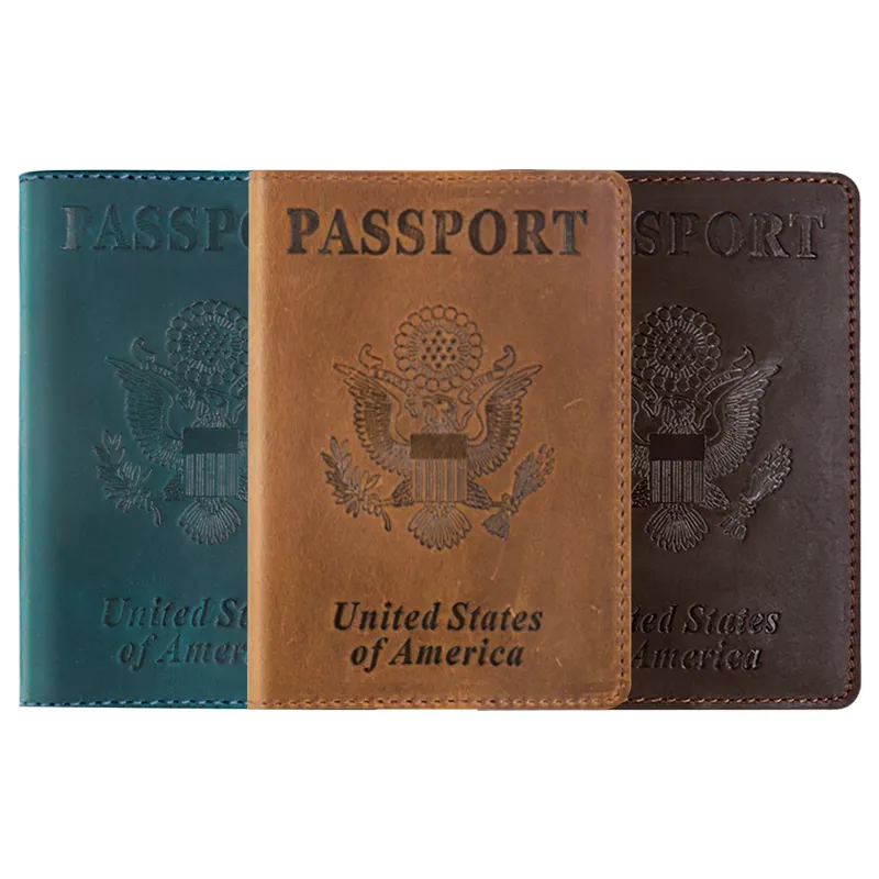 Real leather passport cover Slim Design Full Coverage Passport holder