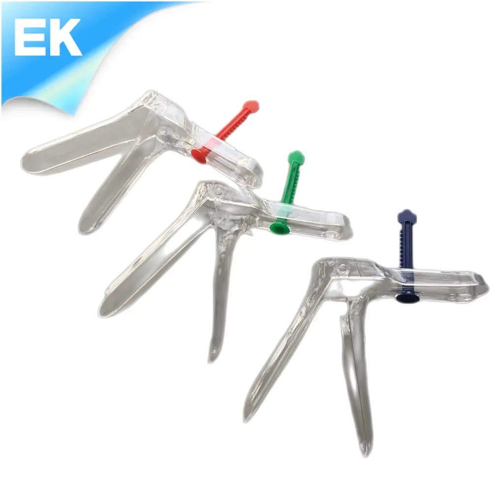 High transparent colorful screw disposable vaginal speculum all size