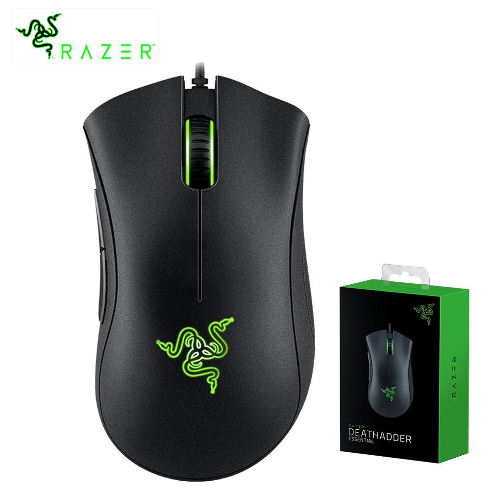 Оригинальная Проводная игровая мышь Razer DeathAdder, 6400 точек/дюйм, оптический сенсор, 5 кнопок, для ноутбука, ПК, геймера