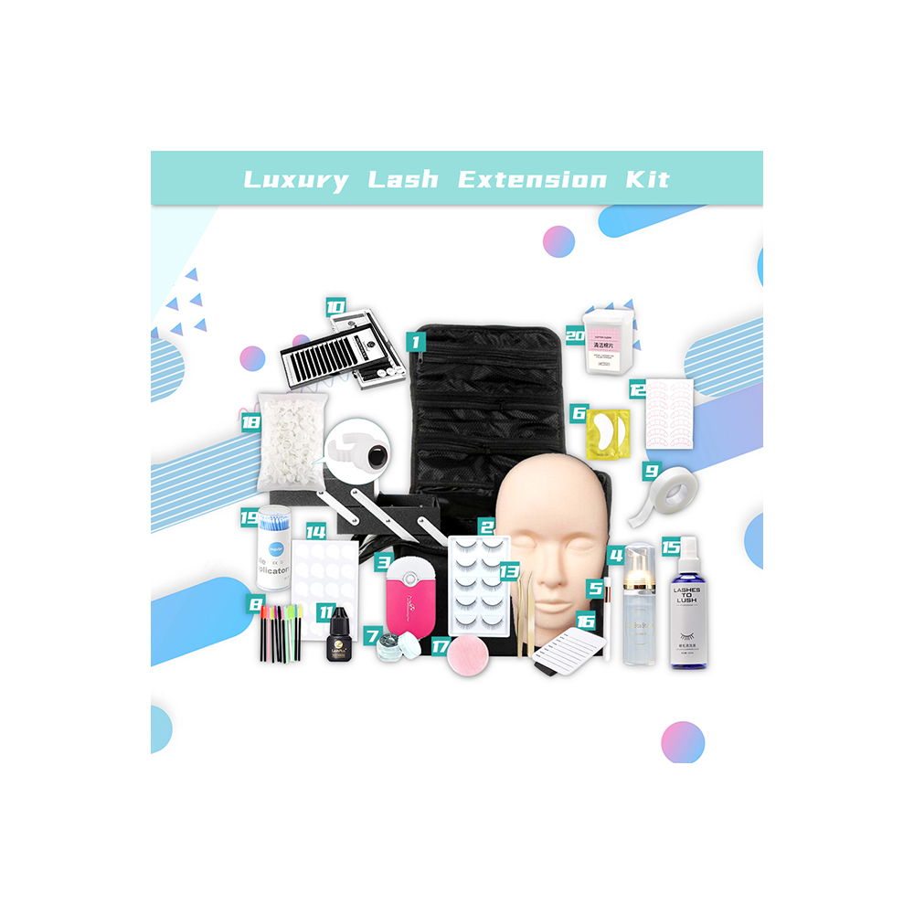 Hot Selling Private label Eyelash Extension Kit Makeup Bag Travel Bag eyelash extension kit bag
