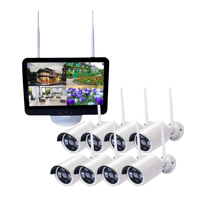 IP66 водонепроницаемый 8-канальный 1080P Cctv камера система безопасности сеть 8CH беспроводной Wifi NVR комплект с 12,5 дюймовым ЖК-монитором