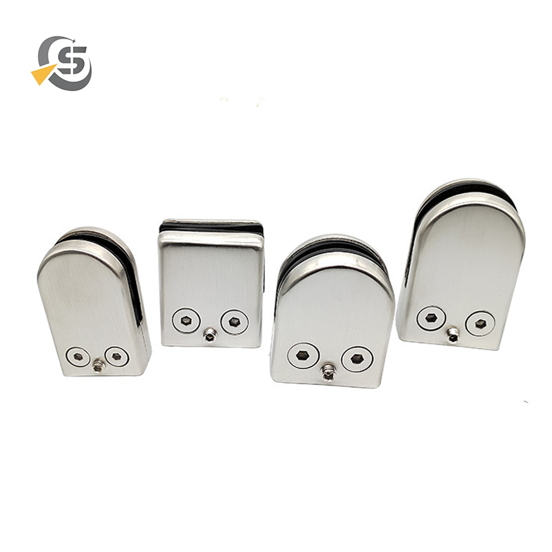 60x45mm D Shape Accessories Stainless Steel Glass Clamp Stainless Steel Stair Railing Glass Holder Glasses For Balustrades