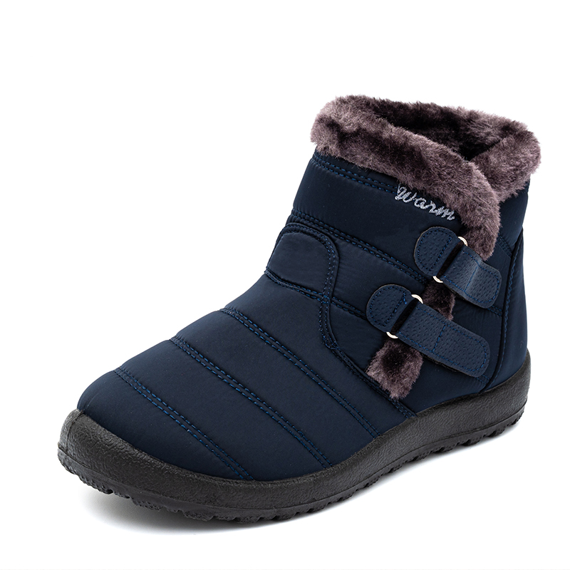 BAIRUILUN-botas impermeables de algodon para mujer, calzado calido de Material PU, uGgH, para invierno