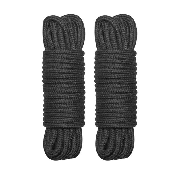 Black color Nylon braided rope /round braided solid braided rope for sale