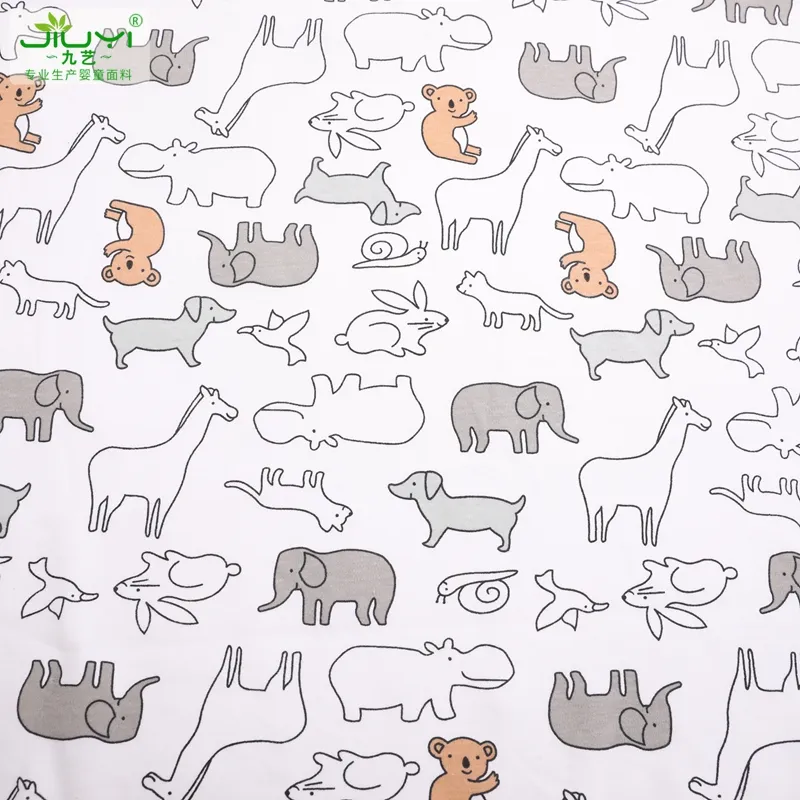 100% Cotton Printed Organic Cotton Fabric Interlock Fabric For Baby Clothes