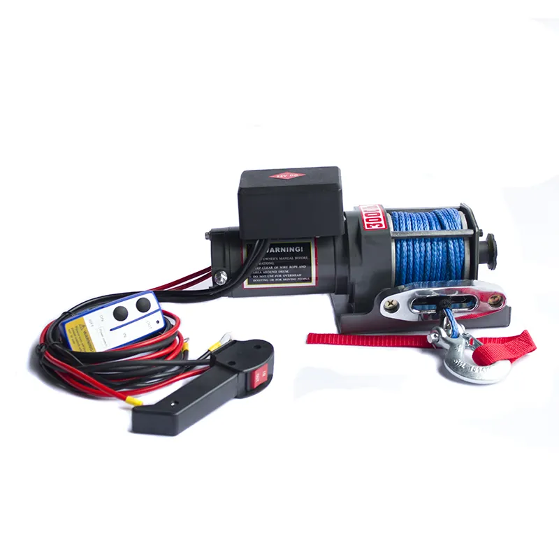 12V DC 3000LB Load Capacity Electric Winch 12V For Truck/Jeep With Synthetic Rope, Wireless Remote Control,winch 4X4