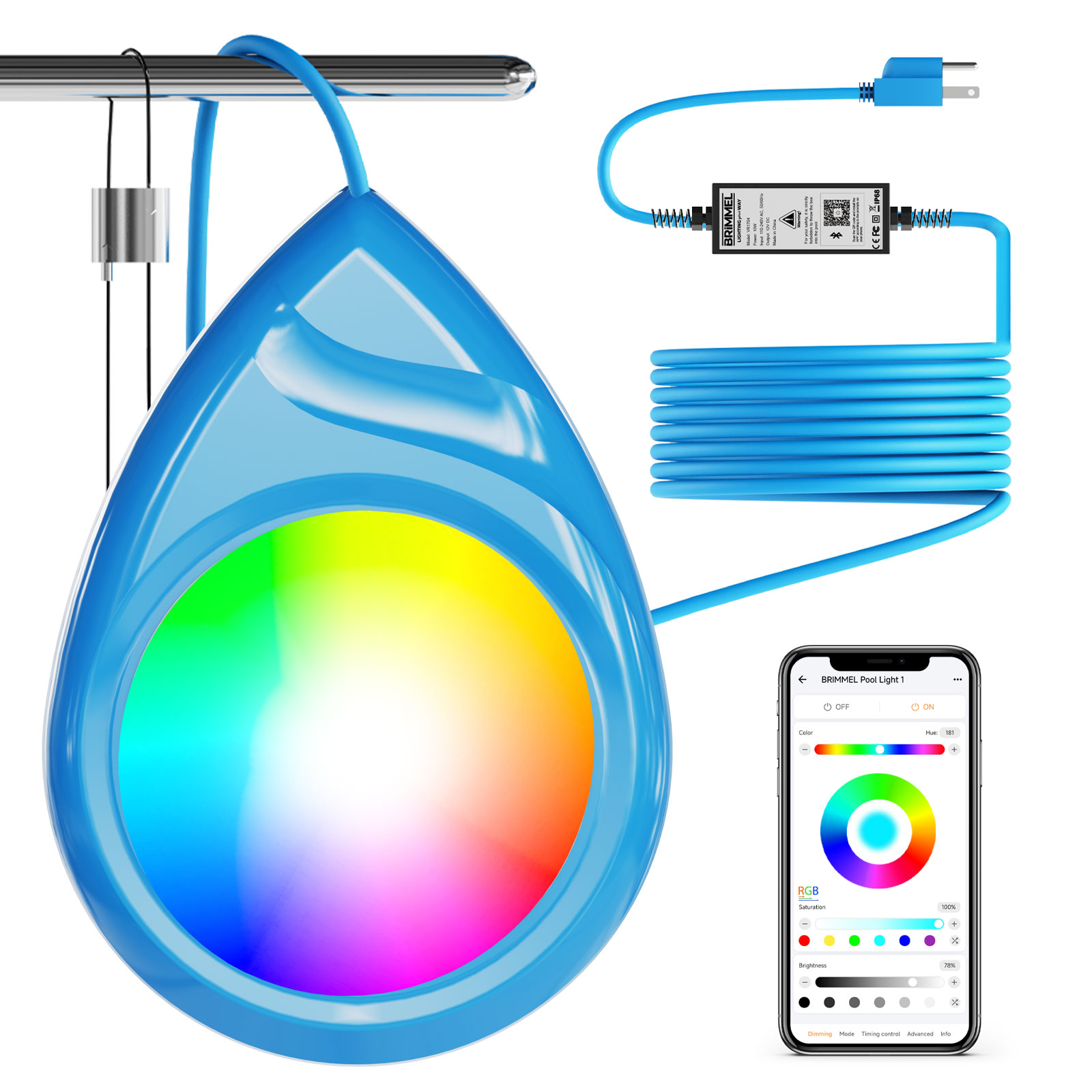 Vertak American Standard Pool Lamp Waterproof Ip68 RGB Underwater Led Remote App Control Smart Swimming Pool Light LED Lights