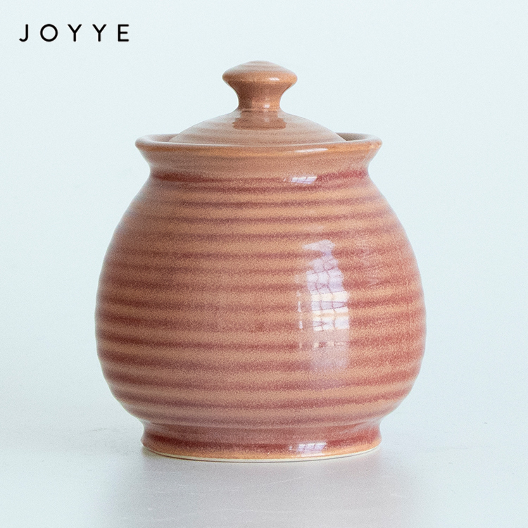 Joyye, керамическая банка для сахара из реактивной глазури, кухонная банка для сахара неправильной формы, Oem