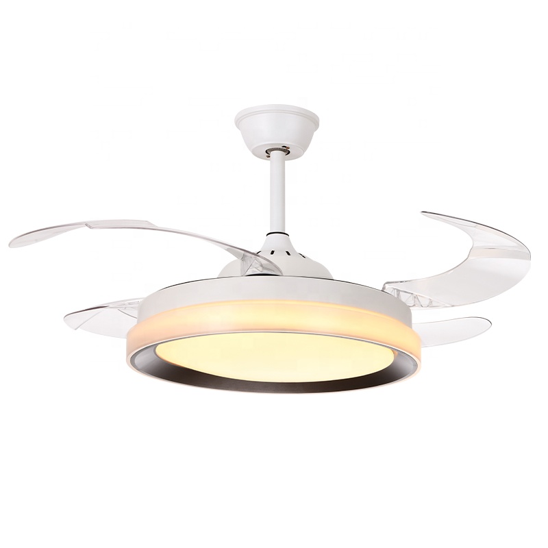 42 inch led crystal fan light pure copper DC frequency conversion invisible fan lamp ceiling fan
