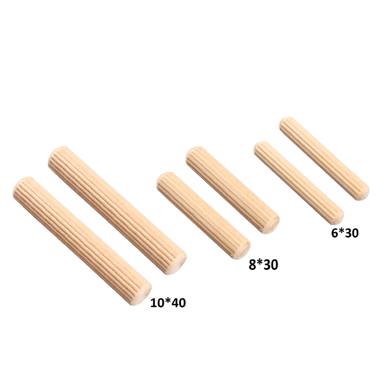 factory supply thread wood dowel pins use for furniture connection fluted wooden dowel